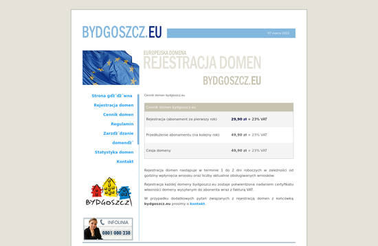 Cennik domen bydgoszcz.eu